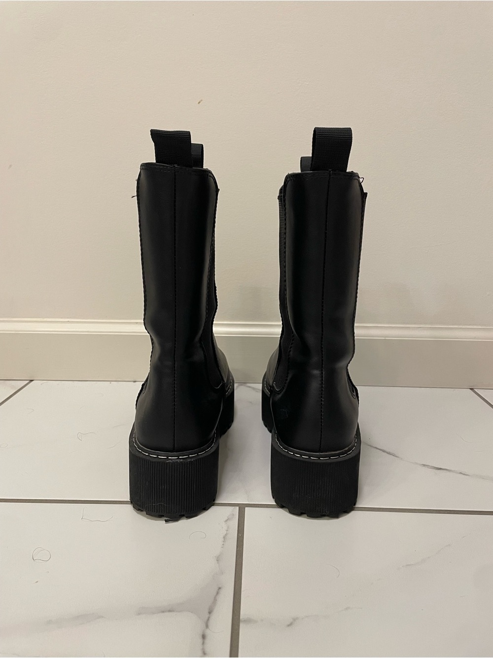 H&M Black Chunky Lace-Up Platform Boots - Picture 2 of 4